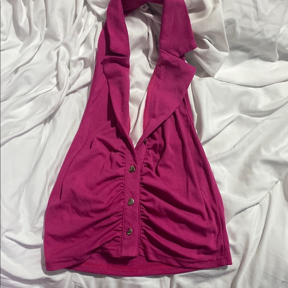 Women's Pink Sleeveless Top